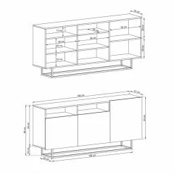 Senkki Jalo, 3 Väriä -Muut kalusteet Myynti 2023 jalo senkki 180 mittatiedot