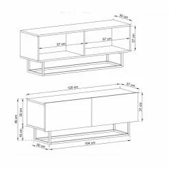 Tv-taso Jalo, 3 Väriä -Muut kalusteet Myynti 2023 jalo tv taso 120 tammimusta2028329