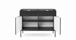 Lipasto Latte, 2 Värivaihtoehtoa -Muut kalusteet Myynti 2023 latte lipasto musta edesta auki