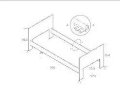 Sänky Seniori, 90x200 Cm -Muut kalusteet Myynti 2023 sankykaavakuva 1